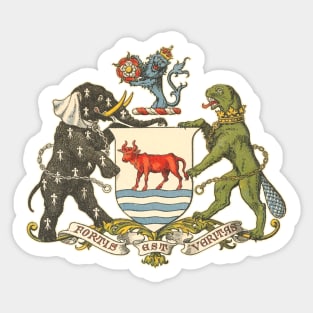 Vintage Distressed Coat of Arms of Oxford Sticker